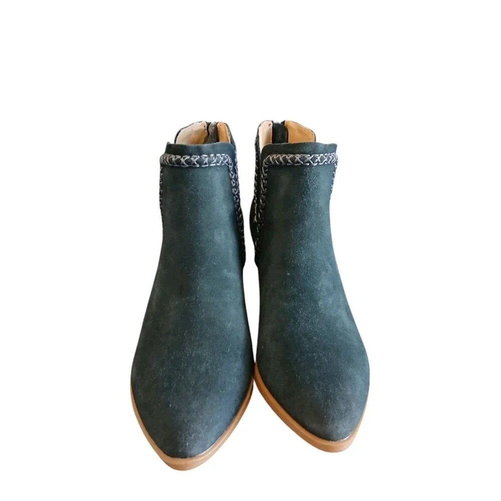 Dolce Vita Dylan Dark Gray Suede Pointed Heeled Booties Size 6 Western Bootie